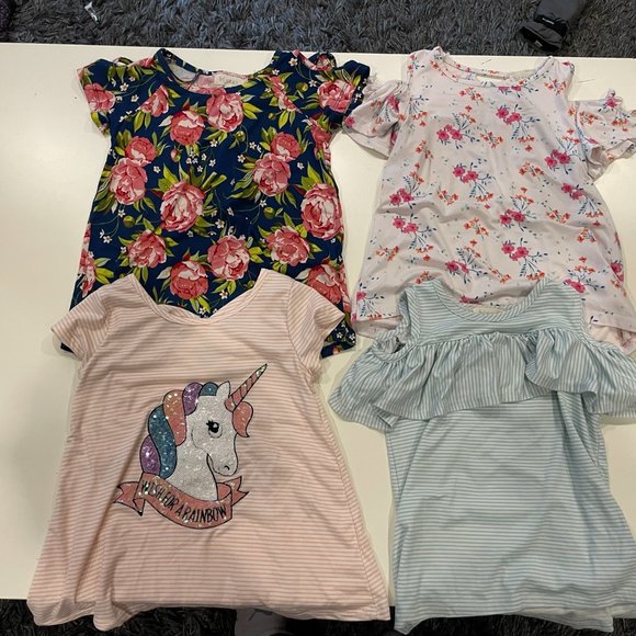 Bundle of 4 Girls Between Short Sleeve Shirts - Picture 2 of 3